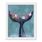 Floral Whale Tail White Framed Nautical Wall Décor